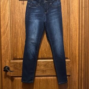 Royalty For Me Navy Skinny Jeans with Faded Whiskering